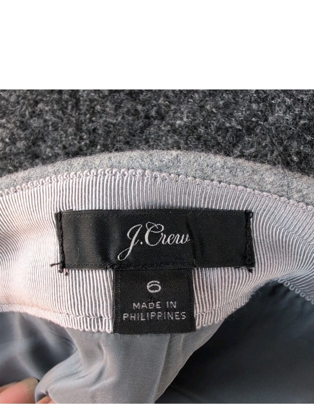 J Crew Skirt Womens Size 6 Gray Tweed Wool Pencil Black Bows 30in Waist Career - Picture 9 of 12
